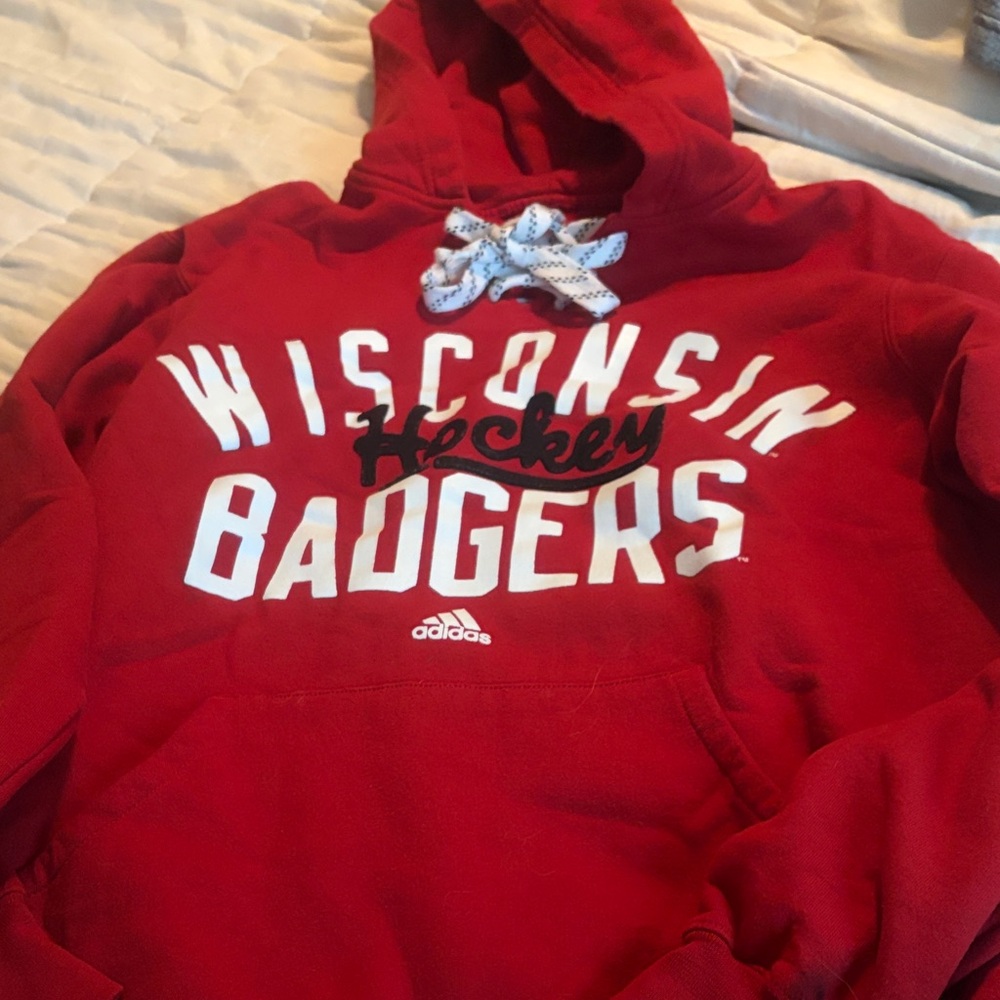 Adidas Red Wisconsin Badgers‎ Hockey Hoodie